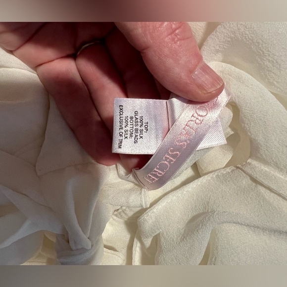 Victoria Secret Vintage Elegant Silk Cream Babydoll with Silver Sequins - Picture 6 of 6